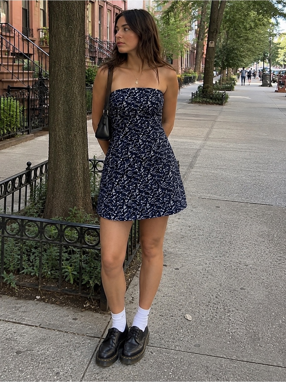 Vintage 90s Y2K Floral Strapless Tube Mini Dress Cool Girl Summer/Festival Vibes